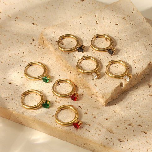 Vit Hoops med Cubic Zircon